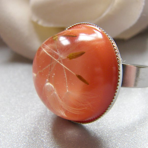 Real Dandelion Resin Ring - Make a Wish