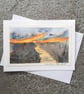 Sunset Orange. Blank Card. Original Painting. Countryside Scene. 260126 - Image 3