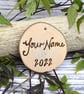 Gnome tree decoration. Pyrography hanging wood slice decoration gift. - Image 5