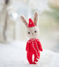 Christmas Bunny ornament, mini rabbit doll - Image 4
