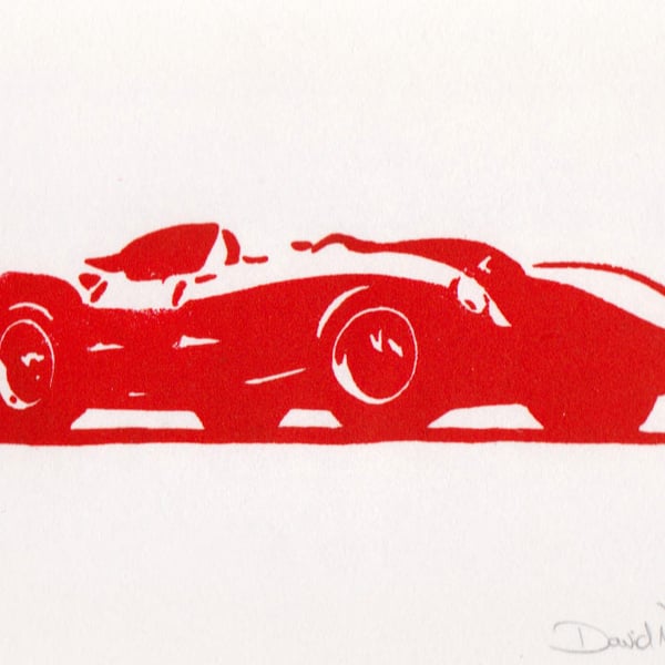 Ferrari Testarossa Linocut