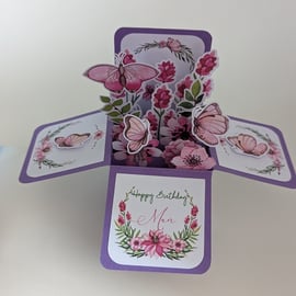 Butterflies and Flowers Birthday Box Card