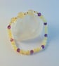 Citrine, Ambronite & Amethyst Bracelet, November Birthday, Gift For Scorpio