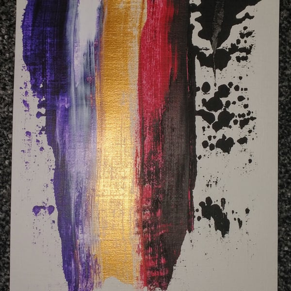 A5 Abstract Acrylic Pull Painting