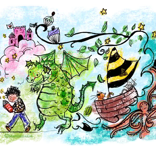 My Favourite Book - A5 Giclee Print 