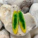 Dangly resin party earrings with sterling silver ear hooks