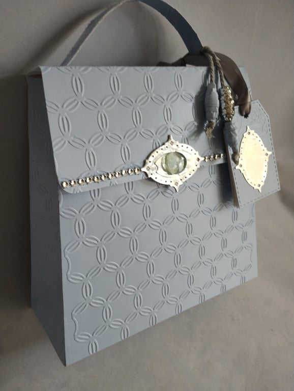Ice Blue 'Cabochon' Circles Handbag Style Gift Box 