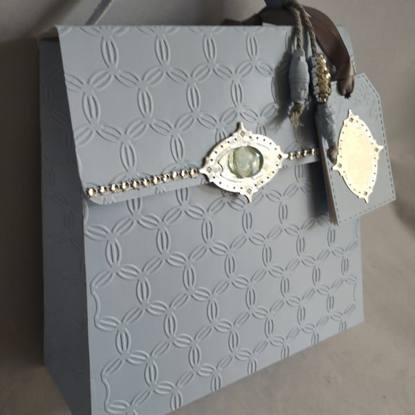 Ice Blue 'Cabochon' Circles Handbag Style Gift Box 