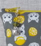 Make up bag, zipped pouch, cats, lemons - Image 9