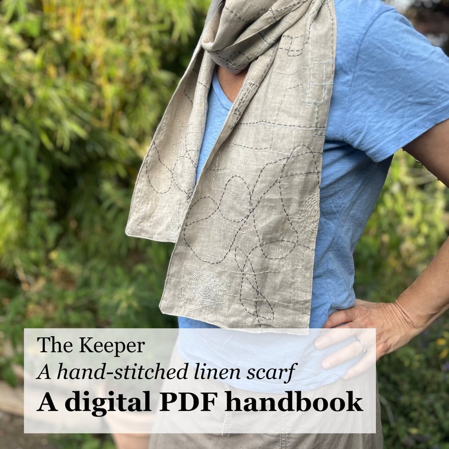 The Keeper: Hand-stitched Linen Scarf Handbook (Digital PDF)