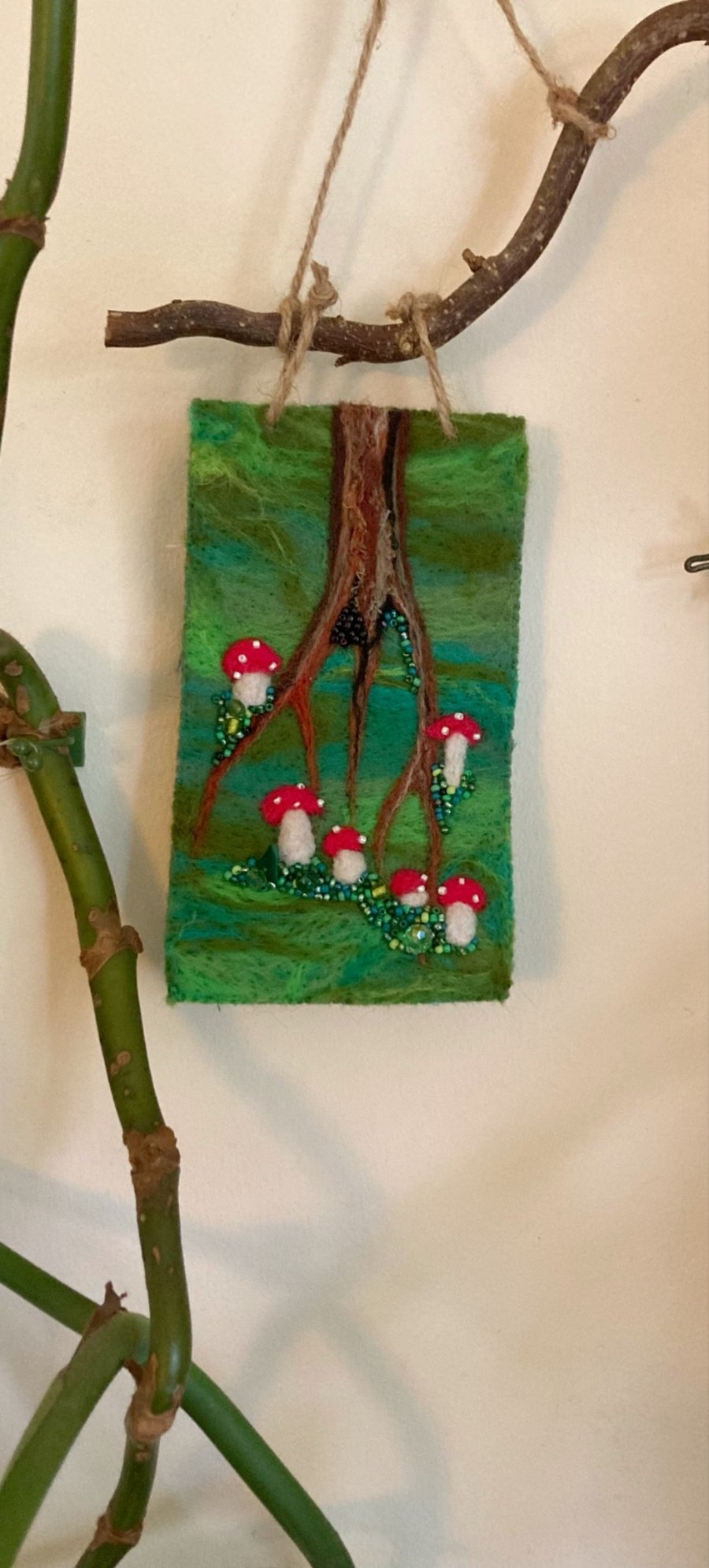 Woodland needle felt hanging 