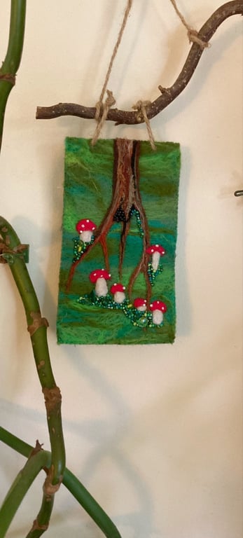 Woodland needle felt hanging 