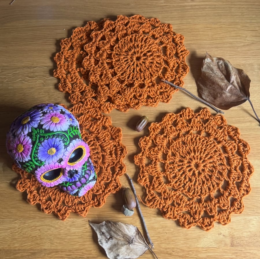 Marigold Coasters Crochet Set of 4
