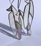 White, blush and iridescent stained glass feather decoration - choice of 2 sizes - Image 3