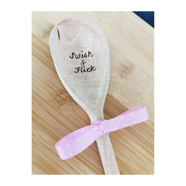 Swish and Flick - Harry Potter Inspired - Cooking Baking Burned Wooden Spoon 