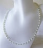 Unique Pearl and Emerald Necklace - finished with sterling silver fittings