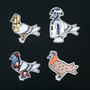 Sci-Fi Pigeon Parody Magnets - Androids, Gold Bikini and Space Creature