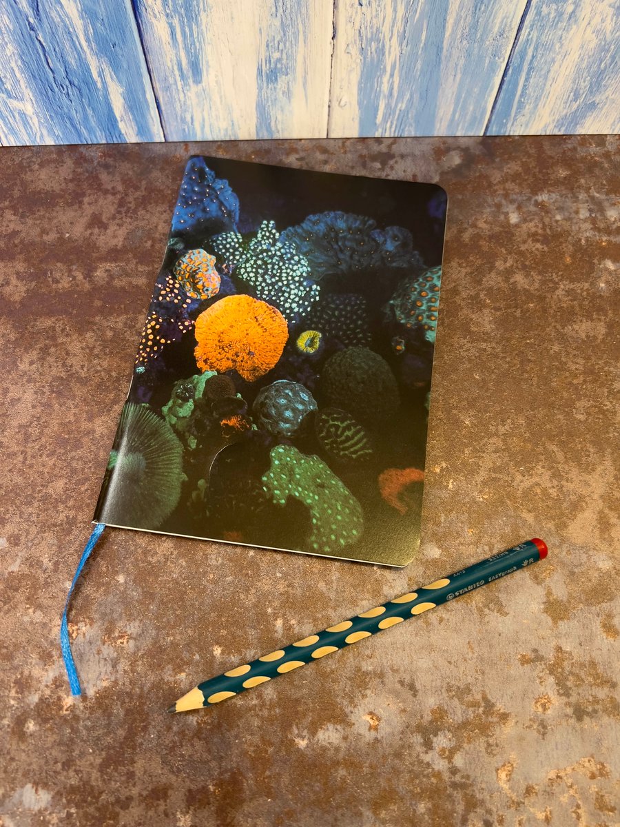 Notebook, Marine themed, A5 (ish), made from up-cycled and recycled materials.