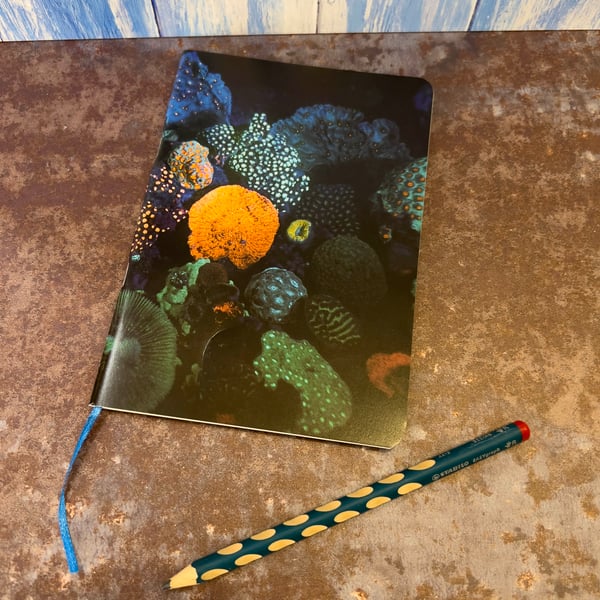 Notebook, Marine themed, A5 (ish), made from up-cycled and recycled materials.