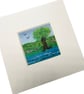 Wool & textile needle felted picture, 4"x4" framed, riverside walk - Image 5