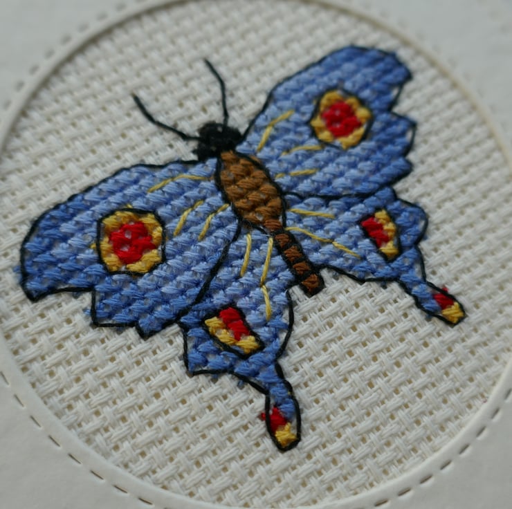 Cross Stitch Fancy Butterfly - Blank Greetings ... - Folksy