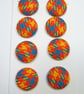 Orange Houndstooth Covered Buttons - Image 3