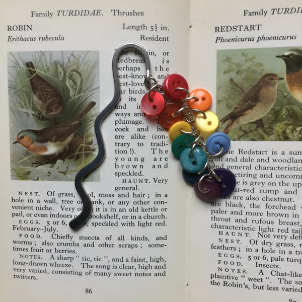 Rainbow Button Bookmark
