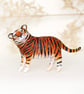 Spun Cotton Tiger Ornament, Handmade Collector's Animal Art Doll