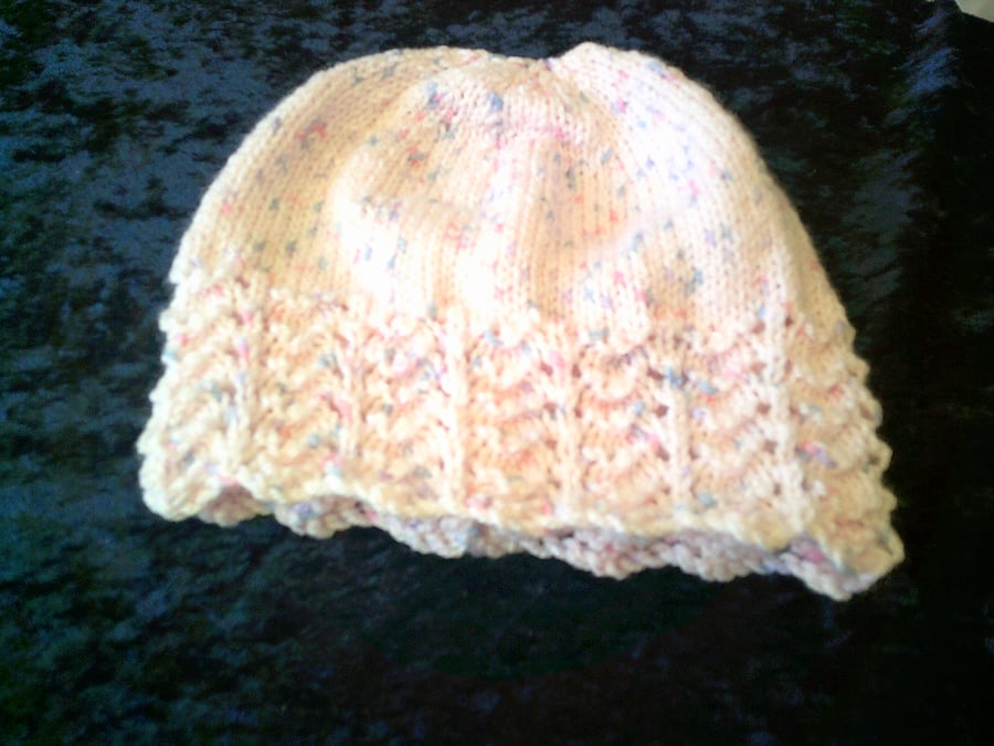Pink Lace Edge Child's Hat