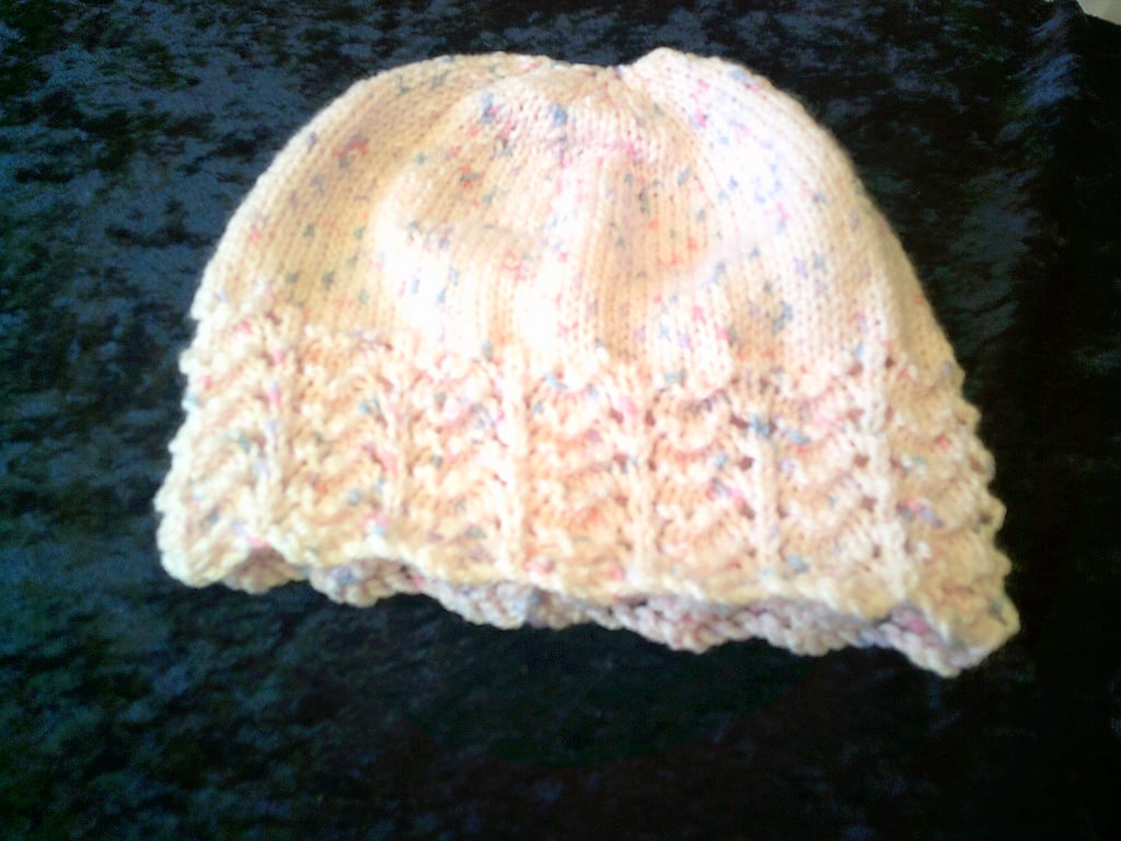 Pink Lace Edge Child's Hat