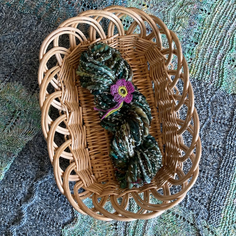 Hand spun art yarn - pure wool
