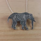 Sterling Silver Elephant Skeleton Necklace (SKU201025D)