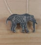 Sterling Silver Elephant Skeleton Necklace (SKU201025D) - Image 1