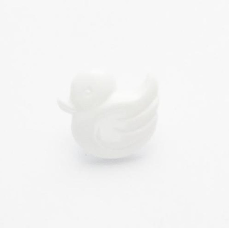 10 white baby duck buttons 14mm