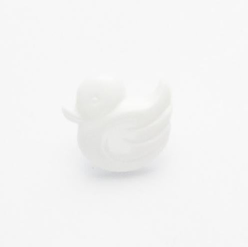 10 white baby duck buttons 14mm