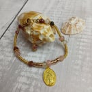 Virgin Mary gemstone bracelet, miraculous medal