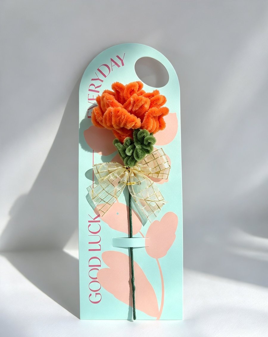 Marigold — October Birth Flower - Handmade Everlasting Single Stem- Free Postage
