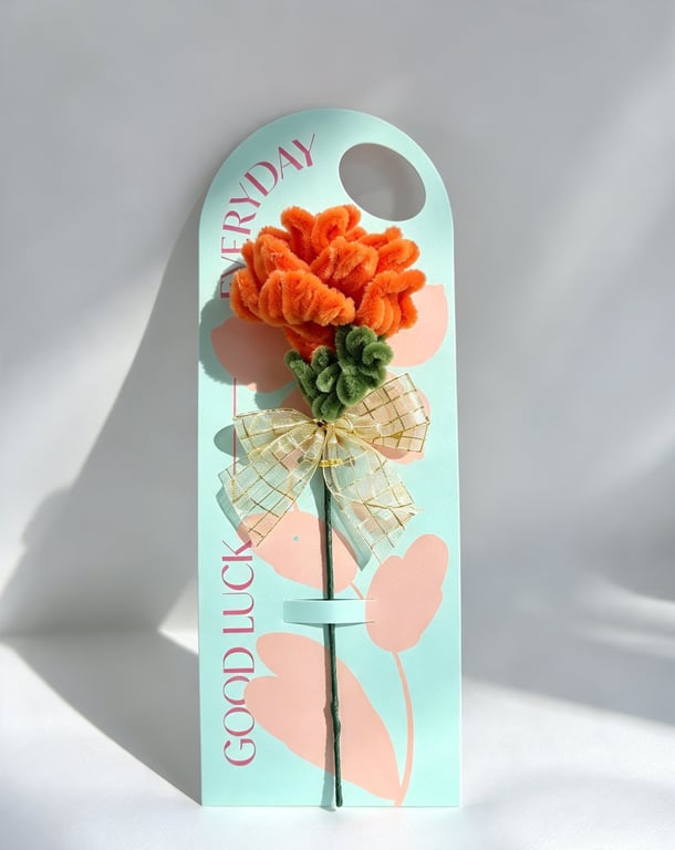Marigold — October Birth Flower - Handmade Everlasting Single Stem- Free Postage