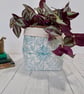 Hand Printed Linen Storage Basket, Storage Pot, Plant Pot - Teal Blue - Image 1