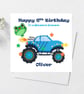 Personalised Monster Tuck Birthday Card For Him Her Happy Birthday Card  - Image 1