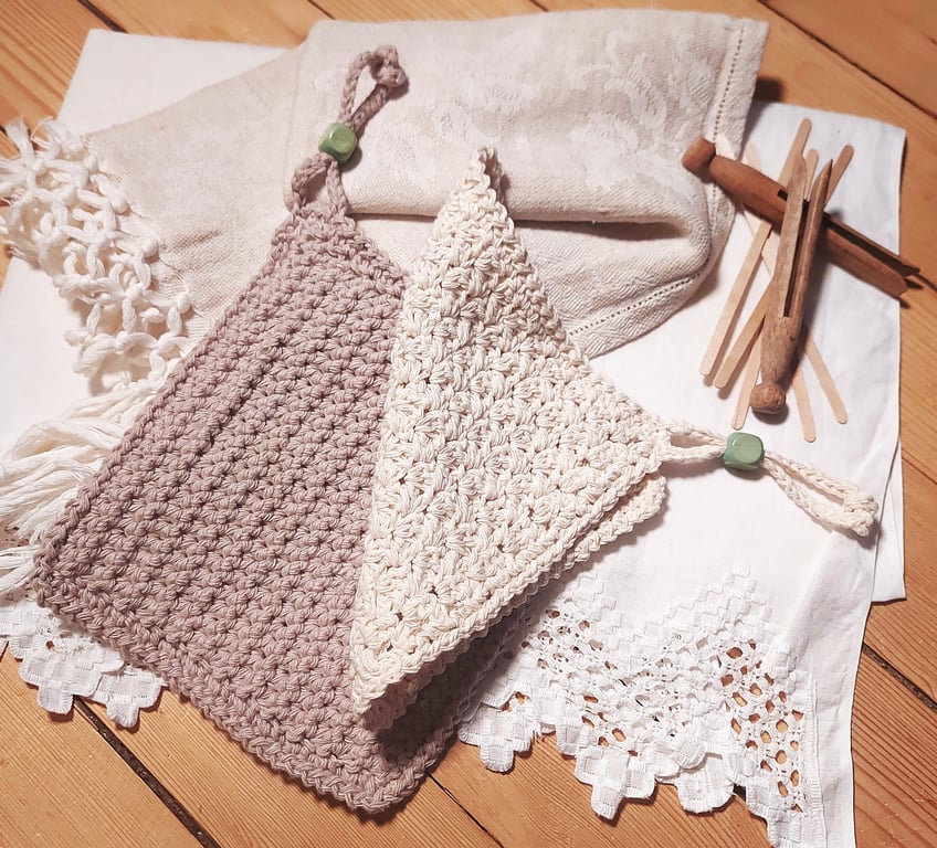 His and Her reusable Washcloth, Face Cloth, 100% recycled cotton