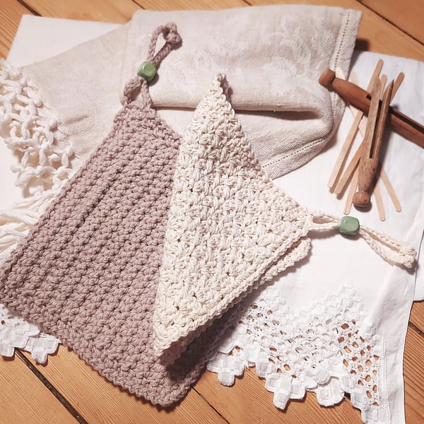 His and Her reusable Washcloth, Face Cloth, 100% recycled cotton