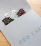Bright Mismatched Geometric Cat Earrings (Large) Handmade Wood Statement Jewelle - Image 10