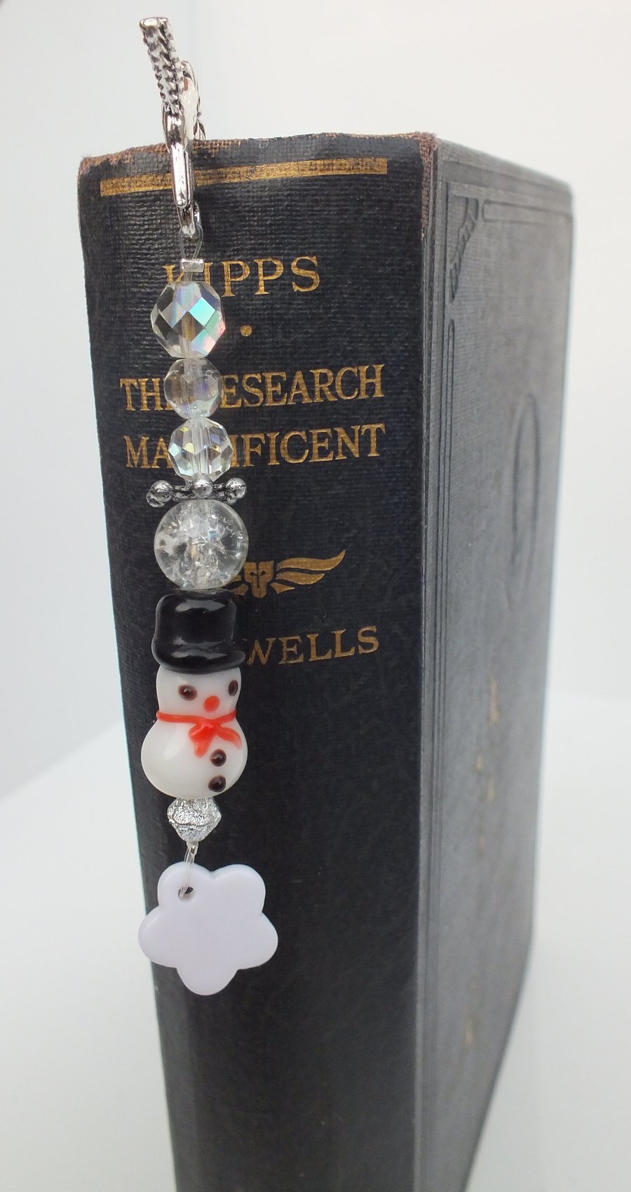  Snowman bookmark, metal hook bookmark, 