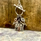 Handmade Silver Gingerbread House Pendant