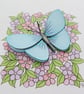 Blue Butterfly & Small Flowers Card - Blank - Birthday- Any Occasion - Image 3