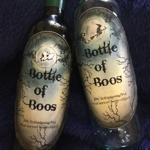 Large Handmade Bottle of Boos Bottle Stickers - Set of 6