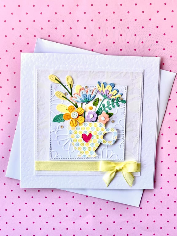 Luxury floral floral teacup card, Mother’s Day, Birthday, Thinking of You