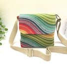 Rainbow tapestry shoulder bag, mini shoulder bag, colourful crossbody bag