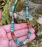 Silver and gemstone bead necklace bright summer accessory  - Image 5